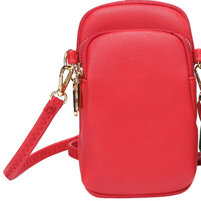 

Women Solid Color Multi Layer Shoulder Bag Faux Leather Crossbody Phone Pouch