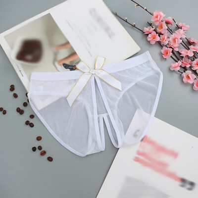 

Summer Sexy Brief For Women Lace Open Panties Womens Lingerie Briefs Transparent Bowknot Underwear