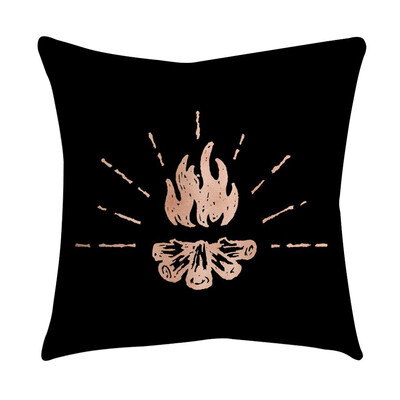 

〖Follure〗Rose Black Gold Cushion Cover Square Pillowcase Home Decoratio