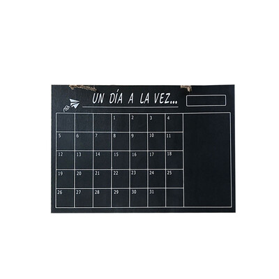 

Wooden Calendar Wall Hanging Chalkboard Date Counting Black Message Board Home Office Decors