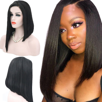 

Gobestart Womens Fashion Wig Black Synthetic Hair short Wigs straight Wig