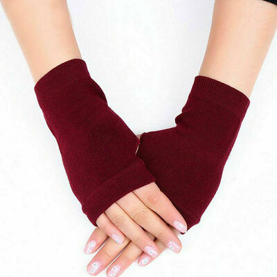 

Women Girl Cashmere Fingerless Winter Gloves Hand Wrist Warmer Mitten Warm