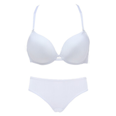 

Sexy Women Smooth Push Up Bras Sets Seamless Free Size Panties Y-Line Straps Padded Underwear Bras