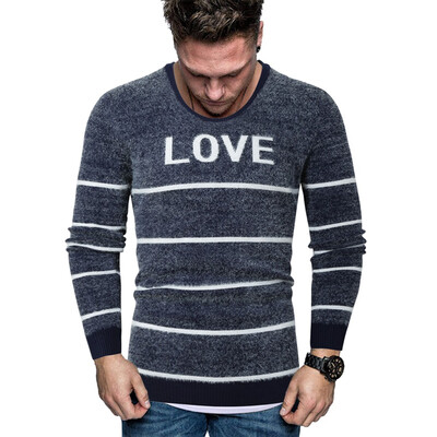 

Toponeto Men New Autumn Winter Splicing Casual Long Sleeve Knitting Sweaters Tops Blouse