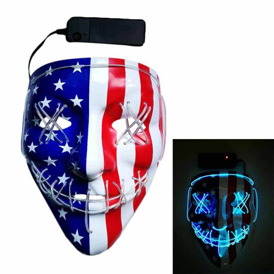 

The Purge Election Year Great Funny Masks Halloween Mask EL Light Up Party Masks Festival Cosplay Costume Supplies Glow In Dark