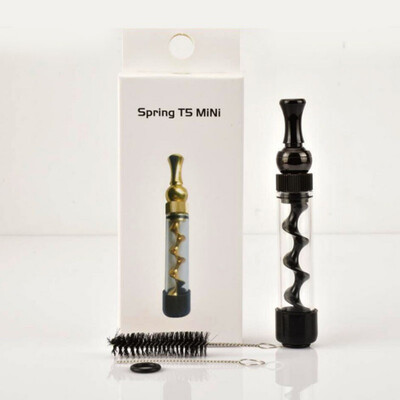 

6 Colors Spring t3 miniSpring t5 mini Smoking Twisty Glass Blunt Pipe Tube Obsolete With Cleaning Kits fashion