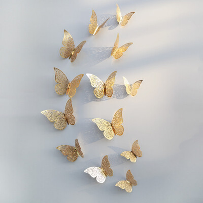 

12pcslot 3D PVC Wall Stickers Butterflies Hollow DIY Home Decor Poster Kids Rooms Wall Decoration