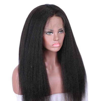 

Women Long Straight Lace Front Fake Hair Chemical Fiber Ladies Natural Black Density Wig