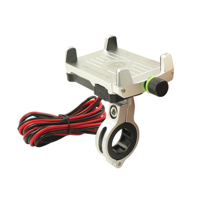 

Motorcycle Bike Phone Holder QC30 USB Charger Socket Aluminum Alloy Universal Charging Mobile Phone Holder With USB Switch