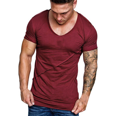 

Toponeto Mens Pure Color Striped Pattern Casual Fashion Lapel Short Sleeve Shirt