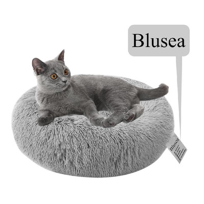 

Blusea Soft Plush Round Pet Bed Cat Soft Bed Cat Bed for Cats Small Dogs