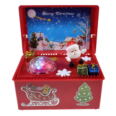 

Tailored Christmas Supplies Christmas Girls Musical Box with LED Red Design Santa Claus