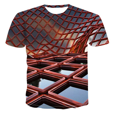 

Fashion Mens 3D Pattern T-shirt Tops Casual Round Neck Short Sleeve Summer Tee