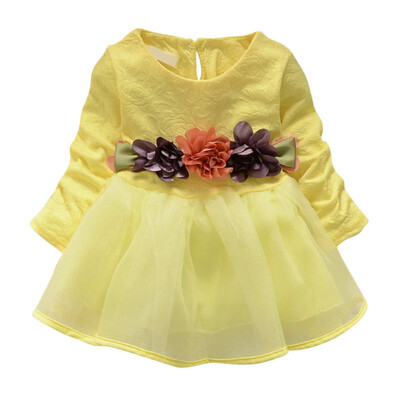 

Childrens Princess Dress Autumn Long Sleeve Tutu Dress Floral Baby Birthday Party Dresses Children Cotton Girls Dressing