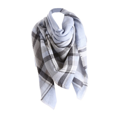 

Gobestart Women Winter Warm Color Stitching Long Wool Shawl Plaid Soft Neck Scarf