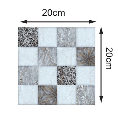 

6 pcs Marble Mosaic Tile Sticker Wall Sticker Furniture Decal Waterproof Self adhesive for Bathroom Kitchen Home Decor