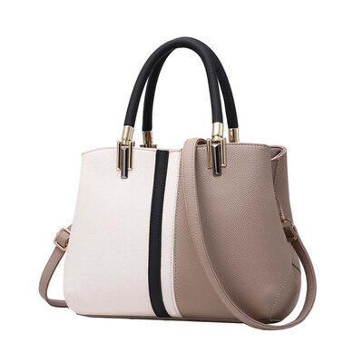 

Elegant Lady Color Block Large Capacity Faux Leather Handbag Crossbody Sling Bag