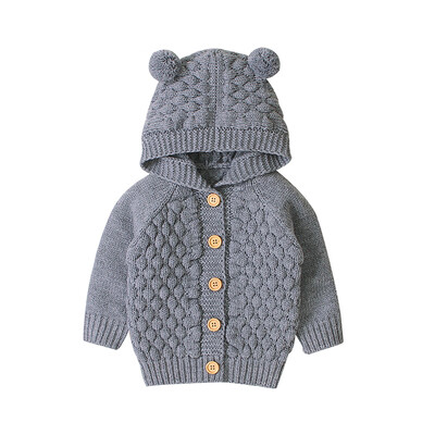 

Baby Girls Outerwear Coats 2019 New Cute Cartoon Bear Cotton Knit Cardigan Kids Clothes Baby Boys Knitted Coat Girl Boy Clothes