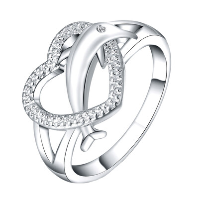 

Hearts of dolphins rings ring