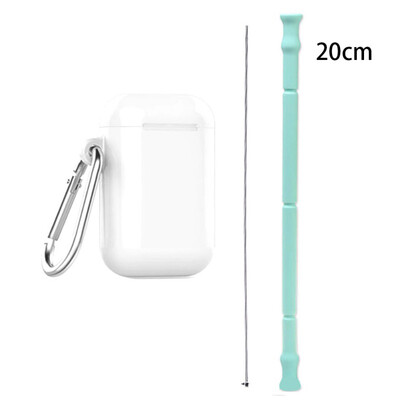 

Kitchen Gadgets Collapsible Silicone Straw Reusable Folding Drinking Straw With Carrying Case And Cleaning Brush