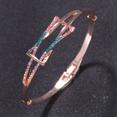 

Brand Design Gold-color Bangles Crystals Fashion Jewelry Women Holiday Party Hand Accessories Bracelets Pulseira Mujer