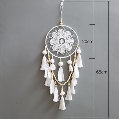 

1Pcs Handmade Dream Catcher Indian Style Woven Wall Hanging Decoration White Dreamcatcher Wedding Party Hanging Decor