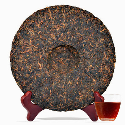 

C-PE131 Yunnan puerh Ripe tea 357g Brown Wild Puer tea Golden Bud Pu er palace seven cakes tea Green food