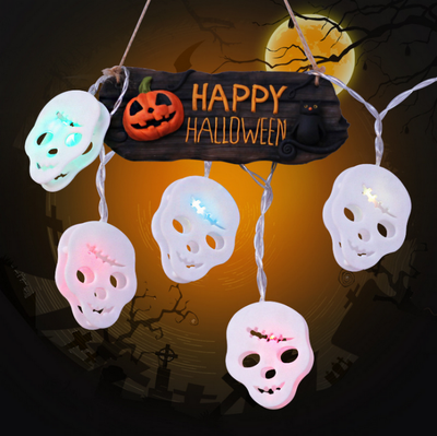 

LED lantern Halloween terrifying decorations outdoor garden Halloween products skull headlights batteries star lights