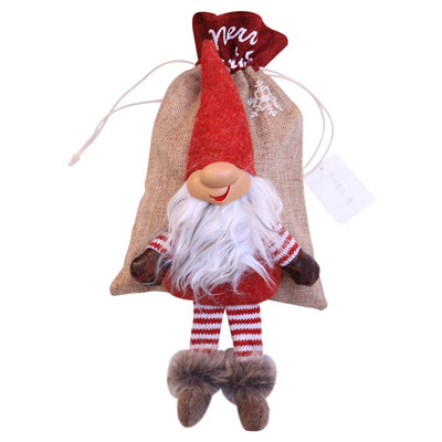 

New Year Christmas Candy Bag Drawstring Candy Treats Bags Gift Holders Xmas Tree Hanging Ornaments Festive Party Supplies