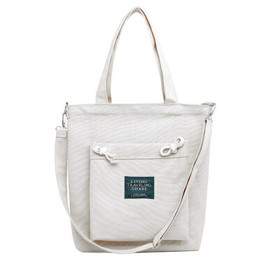 

Fashion Women English Letter Knots Large Capacity Canvas Crossbody Shoulder Bag