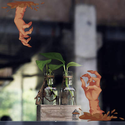 

Personality Halloween Ghost Hand Toilet Sticker DIY Home Decor Living Room Decoration Sticker Horror Party Decoration