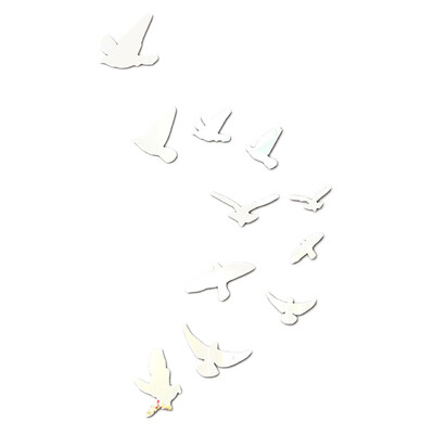 

11pcs Acrylic Birds Mirror Wall Stickers Mural Sticker Removable Modern Home Decor