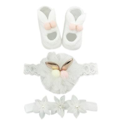 

3PCS Newborn Baby Socks Gift Boxed Bow Hairband Flowers Cute Baby Girl Socks Crown Christmas Birthday Gift Princess Socks