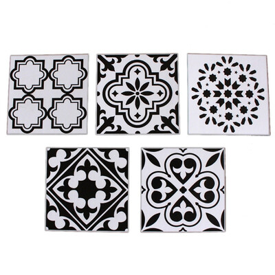 

5PCSSet Retro Tiles Stickers PVC Bathroom Waterproof Sticker Vintage Home Decor Room Wall Poster Kitchen Wall Stickers