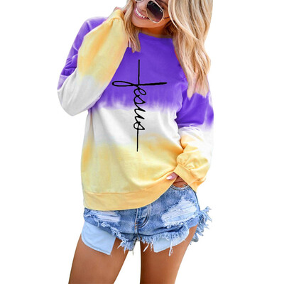 

Tailored Womens Fashion Long-Sleeved Printed Letters Round Collar Guard Blouses