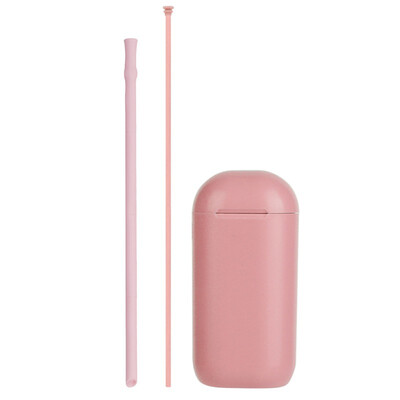

Collapsible Silicone Straw Reusable Folding Drinking Straw With Carrying Case And Cleaning Brush For Travel Home Office Drinks