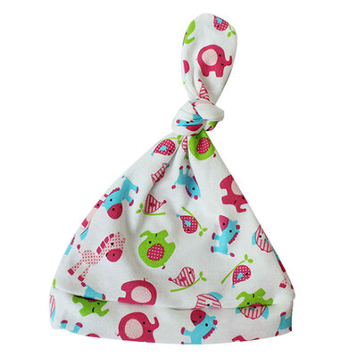 

1pcs Baby Hats cotton Knotted Cartoon Printed Hats&Caps For 0-24 Months Newborn Baby Accessories