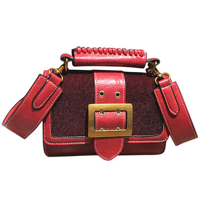 

Vintage Faux Leather Wide Shoulder Strap Women Handbag Crossbody Messenger Bag