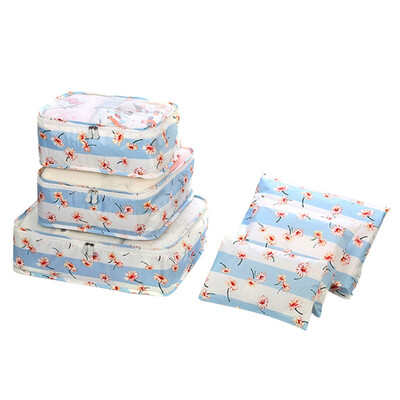 

6PCS Creative Printing Household Clothing Finishing Bag Outdoor Travel Storage Bag