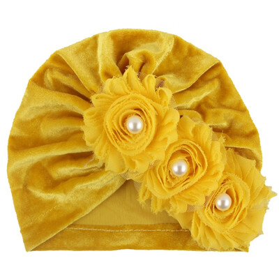 

New Autumn Soft Cute Newborn Baby Pearl Design Girls Caps Infant Casual Hat Headwear Cute Turban Elastic Cap