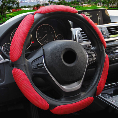 

Black Interior Steering Wheel Non-Slip Mesh Cover Protector Breathable 15 Inches