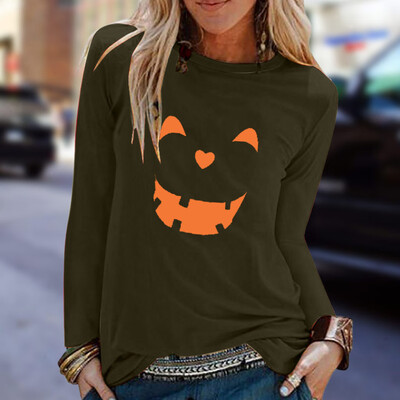 

Tailored Womens Casual Print Shirts O-Neck Long Sleeve Top Loose T-Shirt Blouse