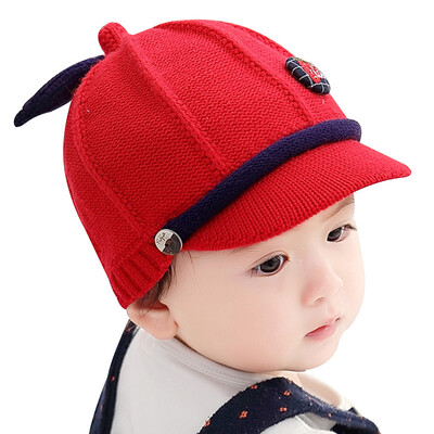 

Baby Boy Girl Autumn Warm Baseball Cap Kids Cartoon Design Hat Breathable Visors Hats 1-3Y