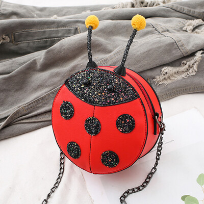 

Tailored Fashion Childrens Seven-Star Cute Ladybug Leather Shoulder Bag Messenger Bag