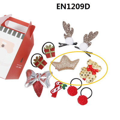 

Christmas Children Hairpin Hair Ring Kids Girls Boys Beautiful Hair Accessories Three-piece Set Gift Box Baby Clothing 1-8Y