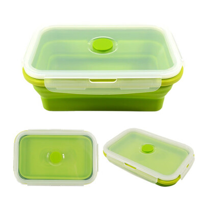 

Kitchen Folding Silicone Lunch Box Food Storage Container Microwave Tableware Portable Household Outdoor Food Fruit Organizer