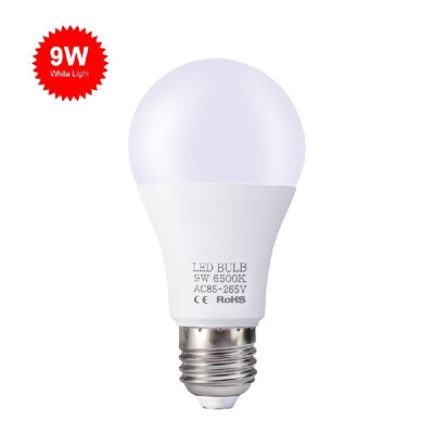 

9W E27 Light Bulbs Energy Saving White Light 6000-6500K High Brightness Lamp for Bedroom Living Room 85V-265V
