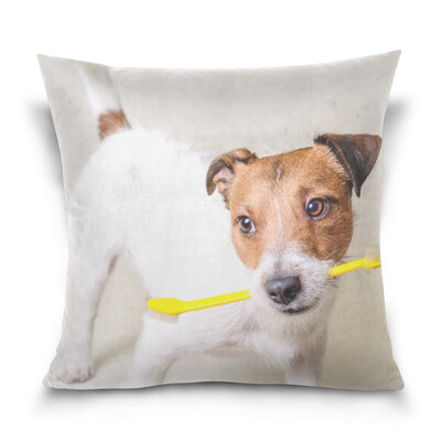 

ALAZA Throw Pillow Case Decorative Pillow Covers 16 X 16 inch Dogs Teeth Health Pattern Pillowcase