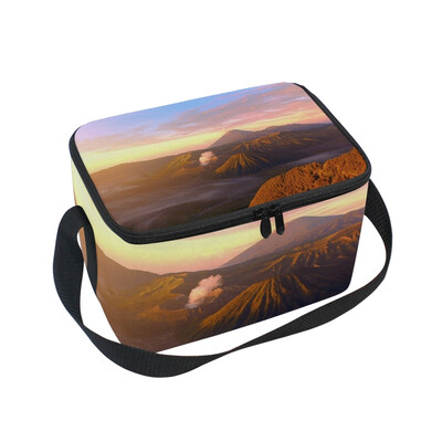 

ALAZA Lunch Box Sunrise Sky Mountain Insulated Lunch Bag Large Cooler Tote Bagfor Men Women
