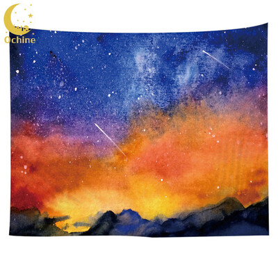 

OCHINE 150130cm Printed Home Tapestry Wall Hangings Mural Beach Towels Starry Sky Landscape Datura Shooting Props